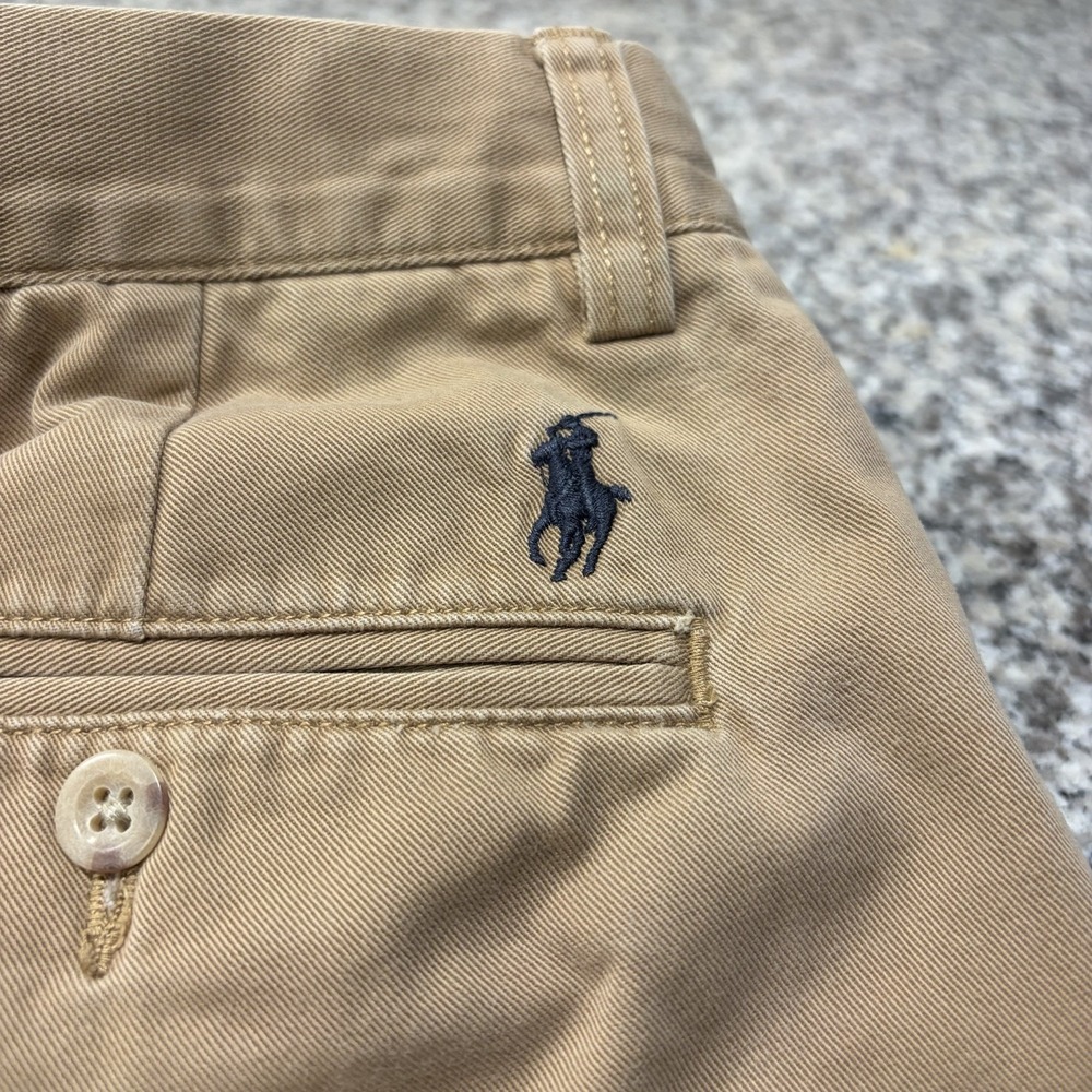 Polo Ralph Lauren Preston Pant Chinos Mens 32x30 Khaki Beige Flat Front Cotton⁠